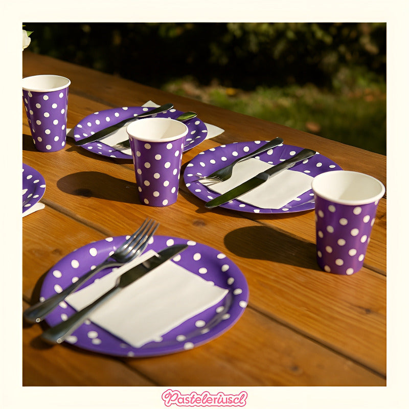 10 Platos De Papel Platos Cumpleaños Platos Desechables 23cm Violeta