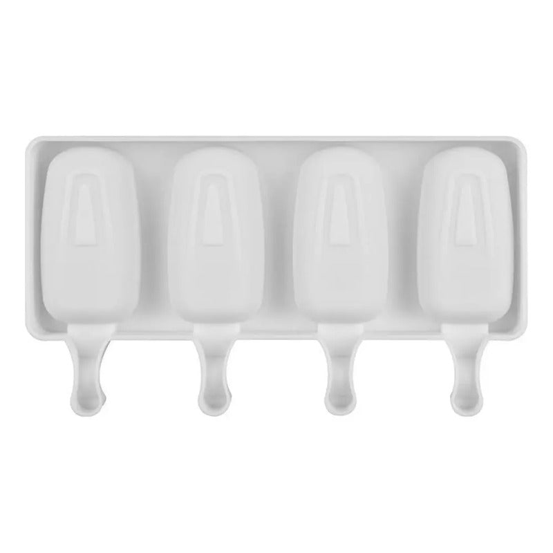 Levys Bazar Molde Silicona 4 Para Helado De Palito Blanco