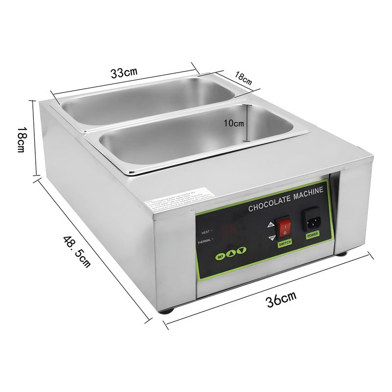 Maquina De Chocolates Fondue De Chocolate Chocolatera Doble Plateado / Maquina Chocolate Doble