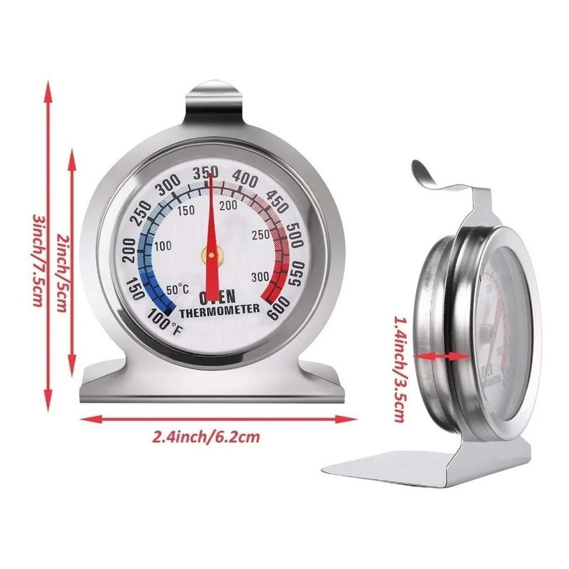 Termometro Para Horno Indicador Temperatura Cocina Acero Plateado