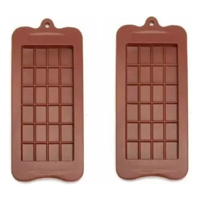 Pack 2 Moldes De Chocolate Molde Barra De Chocolate Silicona Color Marrón