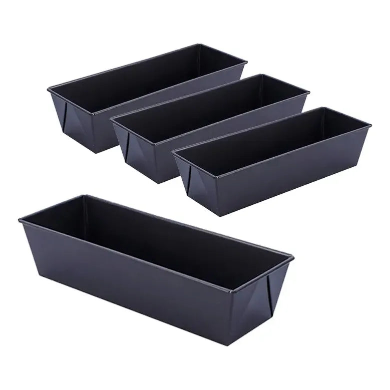 4 Molde Pan Molde Para Pan De Molde Rectangular Queque 30cm Gris Claro
