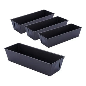 4 Molde Pan Molde Para Pan De Molde Rectangular Queque 30cm Gris Claro