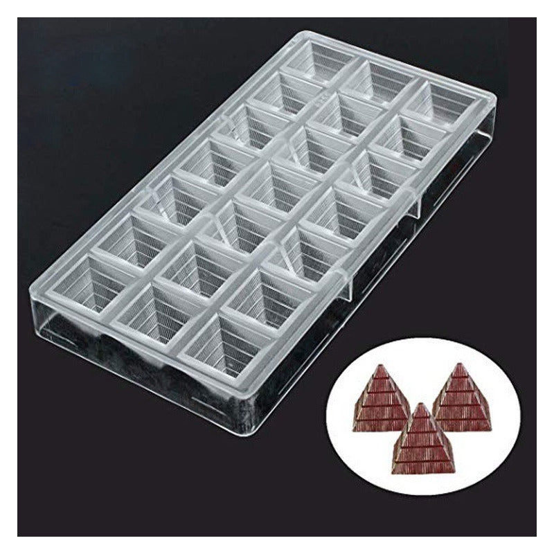 Pack X2 Moldes De Chocolate Molde Policarbonato Piramide Blanco