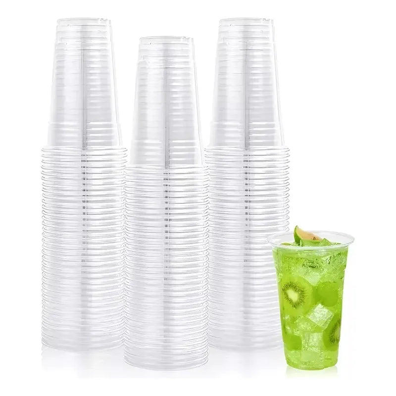 100 Vaso Desechable Plastico Vaso 16oz Vasos Plasticos 500ml Desechables Vasos Para Bebidas Juego De Vasos Descartables... Transparente 16.9 Oz 500ml