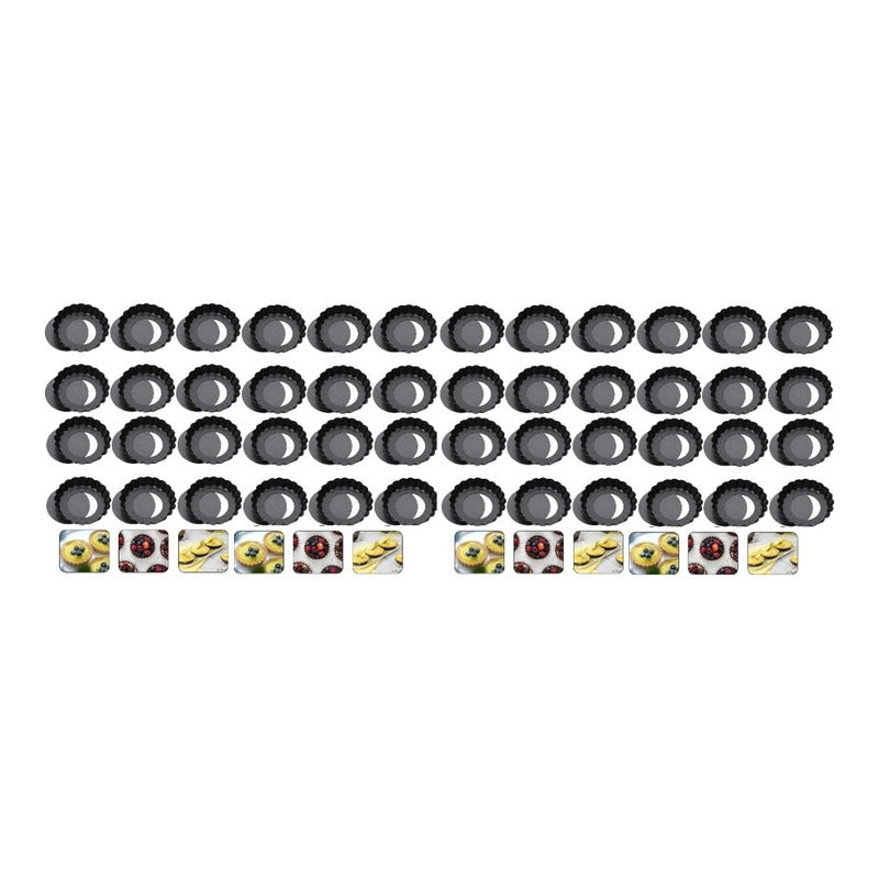Pack X48 Moldes Tartaleta Desmontable Tarta Individual 8,5cm Gris 400042