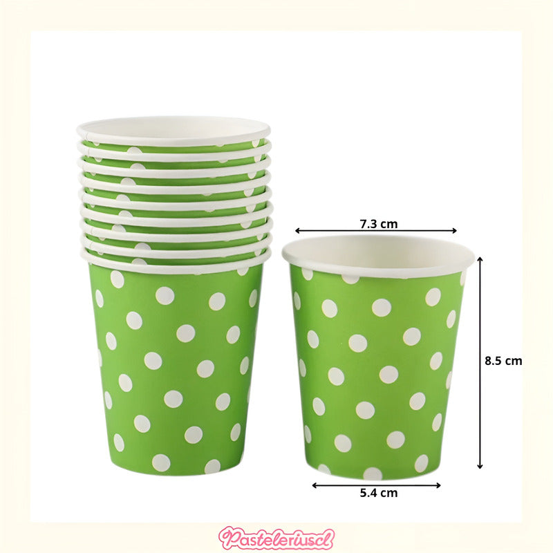 Vasos Desechables Suministros Fiestas Platos De Papel 18cm Verde Lima