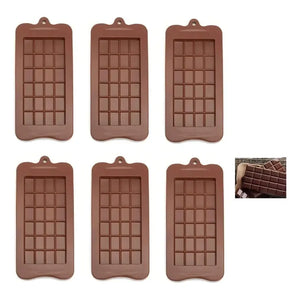 Pack X6 Molde Rectangular Barra Chocolate Molde Chocolate Tableta Barra De Chocolate Cuadrados Moldes Para Chocolates Insumos Reposteria Moldes De Silicona Color Marrón Pasteleriuscl Marrón Oscuro