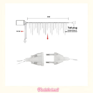 Guirnalda De 100 Luces Led Cascadas Luces Exterior Cortina Amarillo