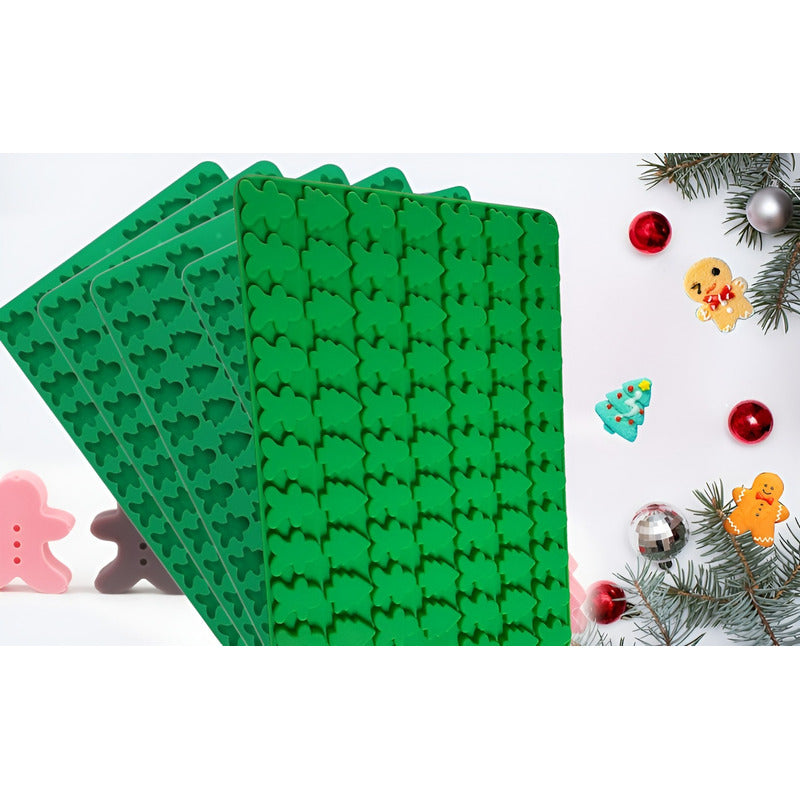 Moldes Chocolate Molde Silicona Navidad Arbol Jengibre 76cav Al Azar