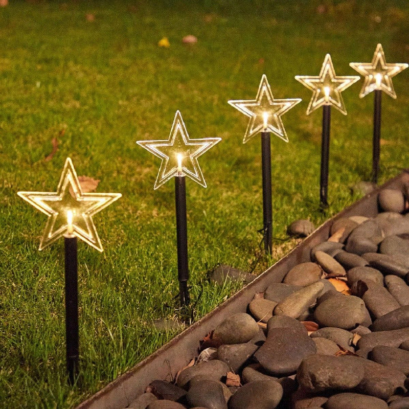 5 Guirnalda Solar Guirnaldas Solares Lampara Jardin Estrella Amarillo