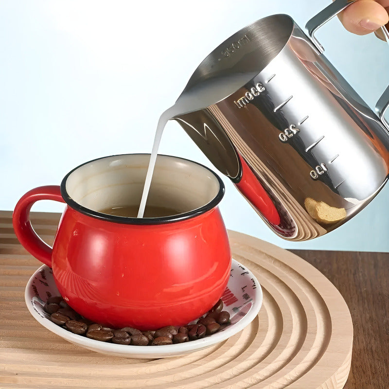 2 Jarra Leche Acero Lechero Barista Espumador De Leche 550ml Plateado