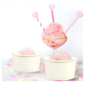 100 Vasos Polipapel Helado Vasos Pote Helado Desechables 4oz Blanco / Pote Helados 4oz