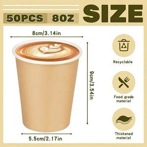 X150 Vaso Kraft Vasos Cafe Vaso Polipapel Liso C/tapa 8oz Vasos Termicos Desechables Vaso Café Vasos Polipapel 8 Oz Vaso... Marrón Claro / Vaso Doble Pared 8oz