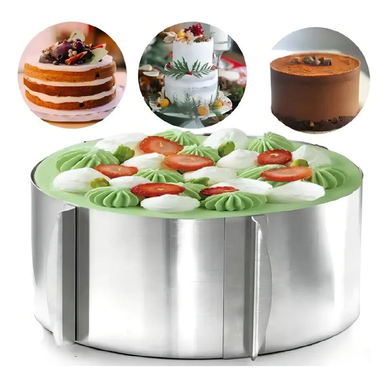 X4 Molde De Torta Molde Para Torta Anillo Redondo Ajustable Molde Ajustable Torta Queque Molde Redondo Torta Queque... Gris Oscuro
