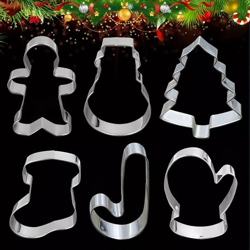 10 Cortadores De Galletas Navidad Cortador Galletas Navidad Gris