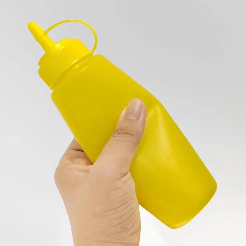 Set De 2 Dispensadores Para Salsa Pote De Salsas Dispensador Botellas Para Salsa Dispensador De Salsa Plastico... Amarillo/rojo