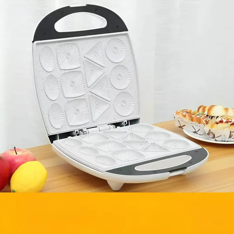 Maquina Para Hacer Galletas Maquina Manuales 13 Moldes 1400w Plancha Para Hornear Máquina Eléctrica Para Hacer Galletas... Blanco