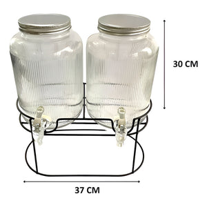 Dispensador Jugos Con Atril Dispensadores Dobles Jarras 5.5l