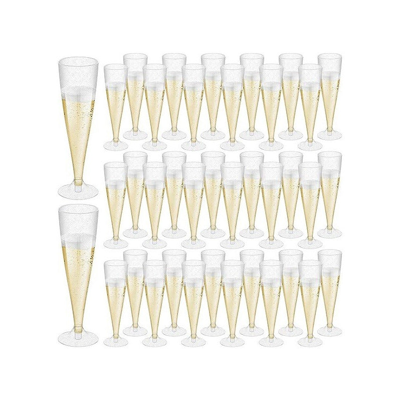 60 Copas Champagne Copa Acrilico Flauta Copas Champaña 5oz - Transparente
