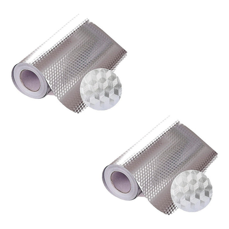 2 Papel Aluminio Autoadhesivo Papel Mural Cocina Laminas 3m Gris