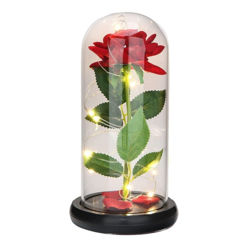 Rosa Eterna Rosas Eternas Rosa Preservada Led San Valentin Rojo Rosa Roja De Madera- Led