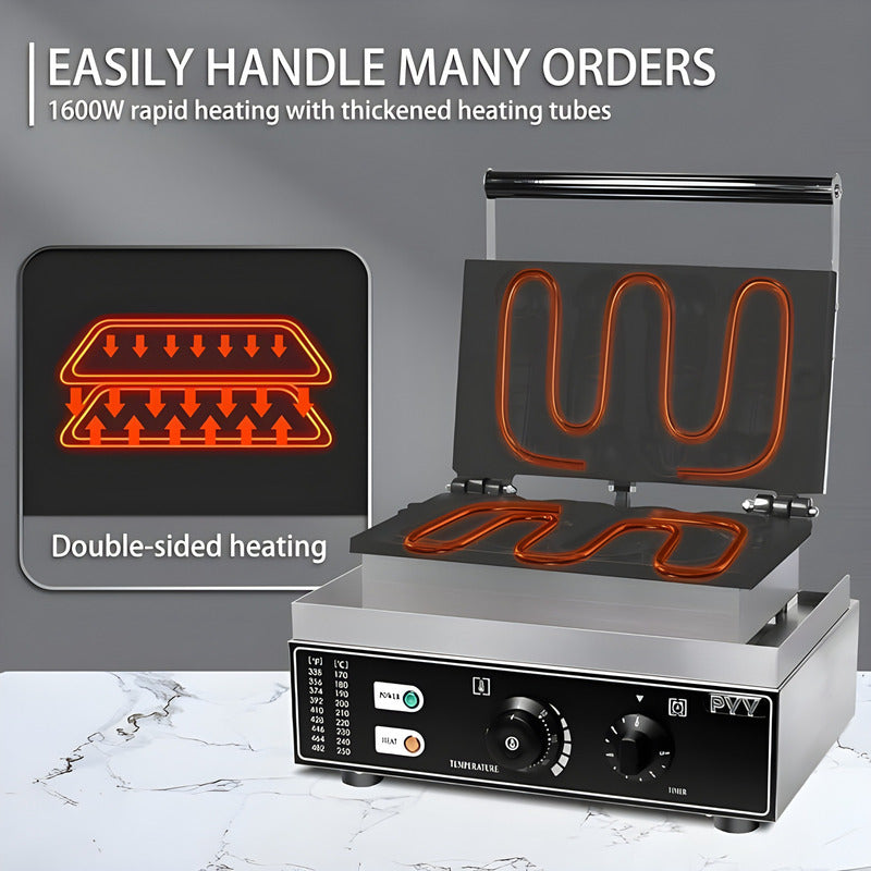 Maquina Para Waffles Wafleras Con Formas Waffle Pene 1600w Gris / Wafflera Pene