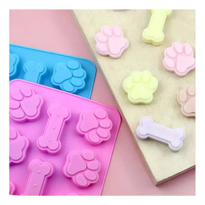 Pack X4 Moldes Silicona Reposteria Molde Chocolate Mascotas 8cavi Moldes Silicona Chocolates Patitas De Perro Hueso Pasteleriacl