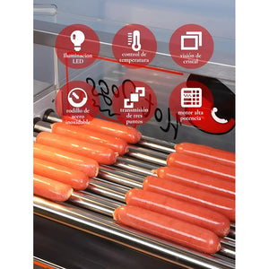 Rostizador Vienesas Parrilla Hot Dog Calentador Pan 7 Roller Hot Dog 7 Roller