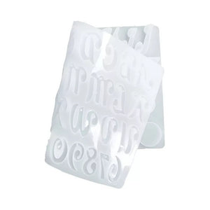 Molde De Silicona Letras Cursiva Molde Letras 41cav Cursiva Gris