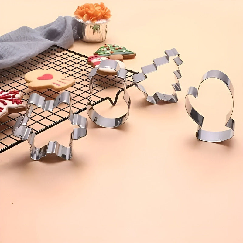 Set 24 Cortadores De Galletas Navidad Moldes Para Galletas Plateado