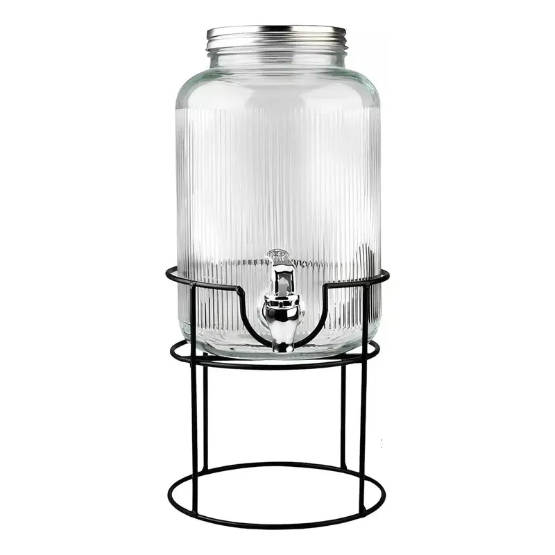 Jarros De Vidrio Dispensador De Bebidas Con Atril Jarro 3.8l Transparente / Dispensador 3.8l