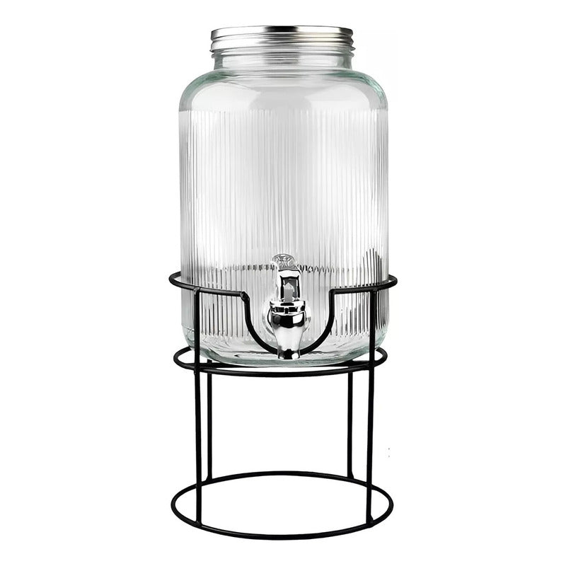 Jarros De Vidrio Dispensador De Bebidas Con Atril Jarro 3.8l Transparente / Dispensador 3.8l