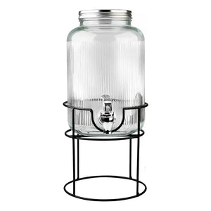 Jarros De Vidrio Dispensador De Bebidas Con Atril Jarro 3.8l Transparente / Dispensador 3.8l