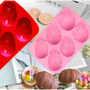 Set 4 Moldes Chocolate Silicona Molde Chocolate Huevo Pascua