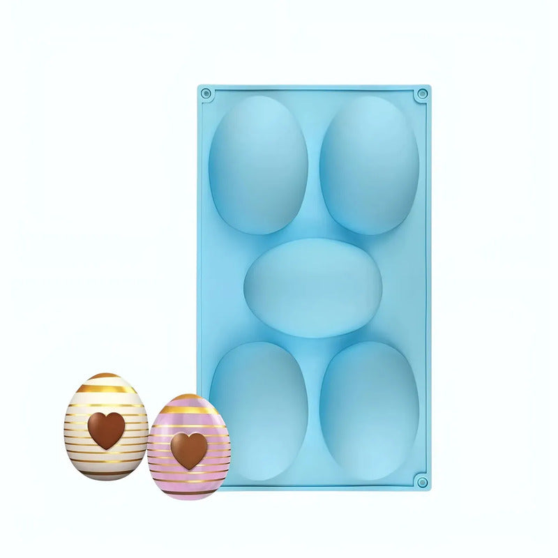 Molde Huevos Grandes Para Rellenar Moldes Chocolates Pascua 5cav Molde De Silicona De Grado Alimenticio En Forma De... Multicolor