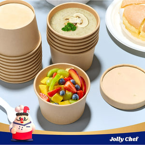 Pack X50 Pote Kraft Contenedor De Alimentos Potes C/tapa 8oz