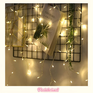 Set X4 Guirnalda De 100 Luces Led Cascadas Luces Exterior Amarillo