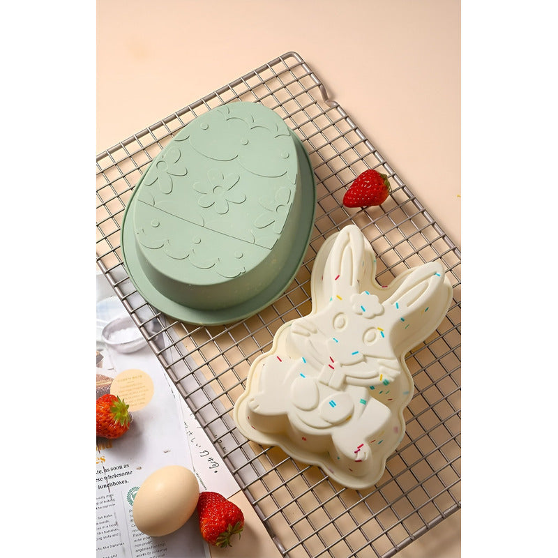 Packx2 Molde Conejo De Pascua Molde Huevo De Pascua Silicona Surtido