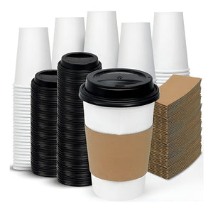 Vaso Cafe Polipapel Vaso Kraft Vaso C/tapa+manga 12oz 100und