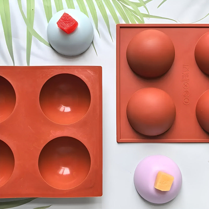 Pack X2 Molde Silicona Reposteria Molde De Silicona Esfera Multicolor / Molde Semi Esfera 6cav