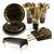 110 Kit Cumpleaños Vasos Plato Servilleta Desechables Negro