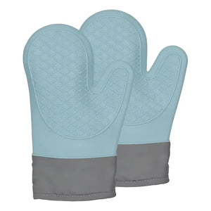 X2 Guante Silicona Para Horno Toma Olla Guantes Cocina 27 Cm Protector De Silicona Agarradera Para Horno Turquesa... Guantes Silicona 27cm