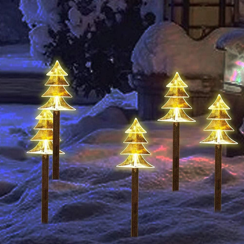 5 Luces Navideñas Luces Navideñas Solares Arboles Navidad Amarillo