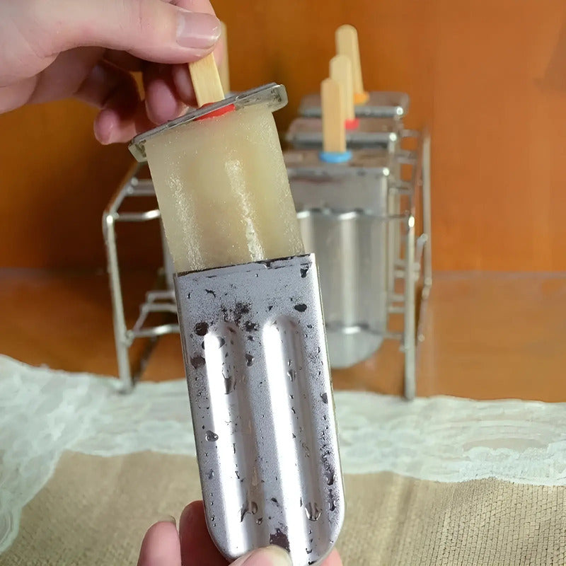 Molde Helados Moldes Reposteria Molde Helado Paletas 10cav Plateado