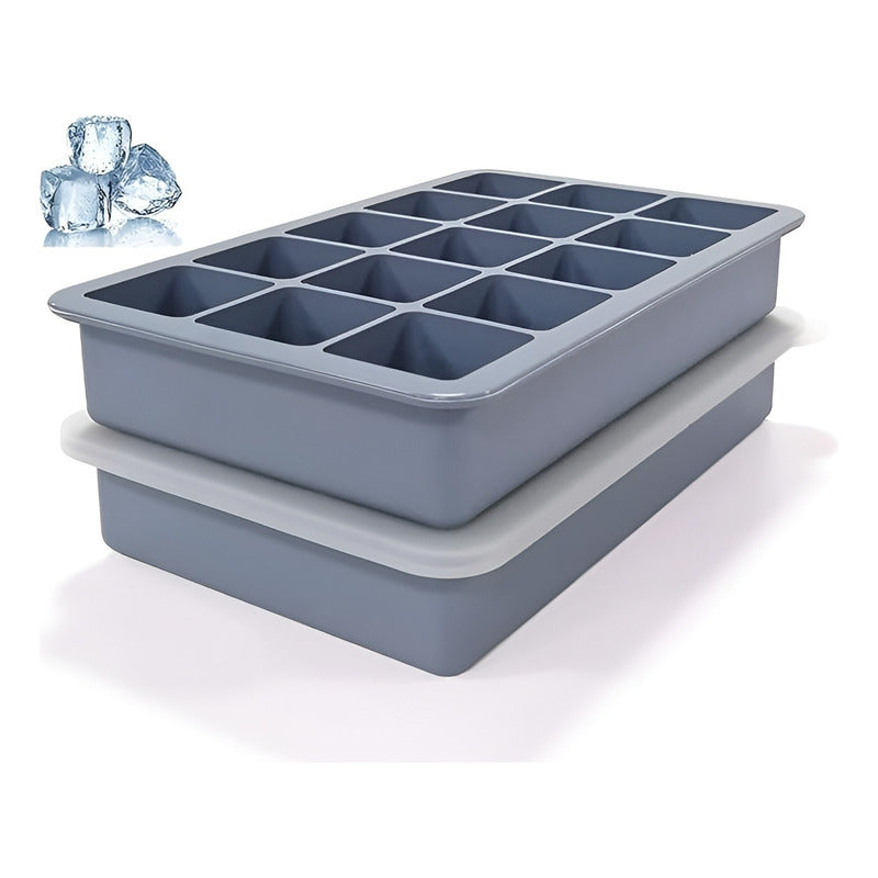 2 Cubetas Silicona Cubetera Silicona Cubetas Hielo C/tapa 15 Multicolor
