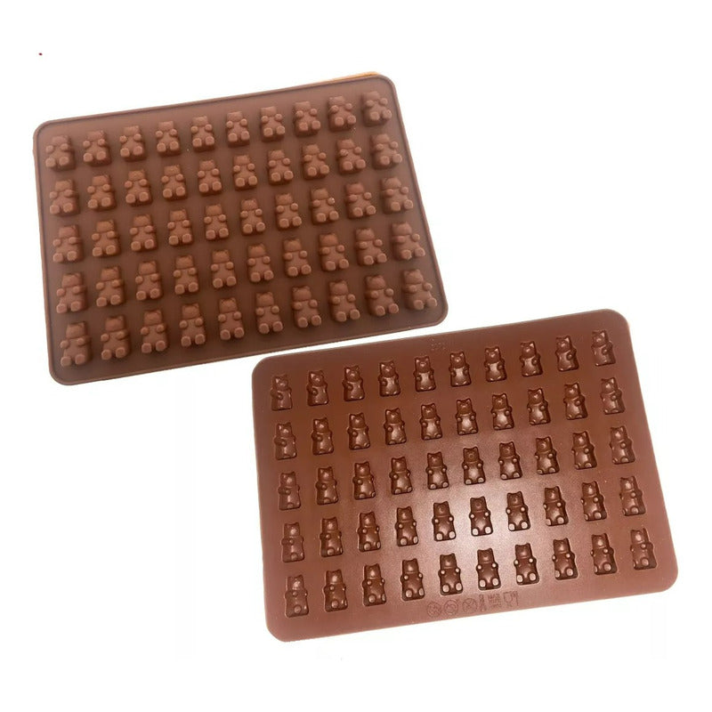 Pack X2 Molde De Silicona Ositos Moldes Silicona 50 Osito