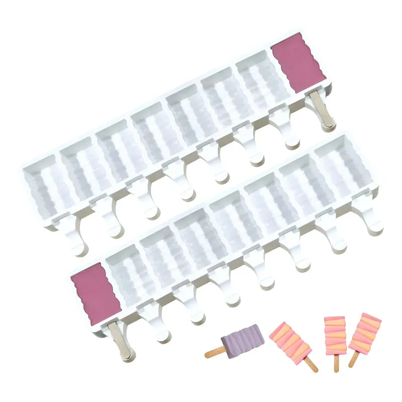 X2 Moldes De Silicona Para Helados Molde Paletas Helado 446 Blanco