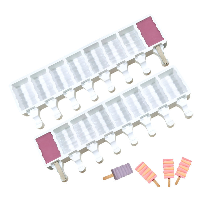 X2 Moldes De Silicona Para Helados Molde Paletas Helado 446 Blanco