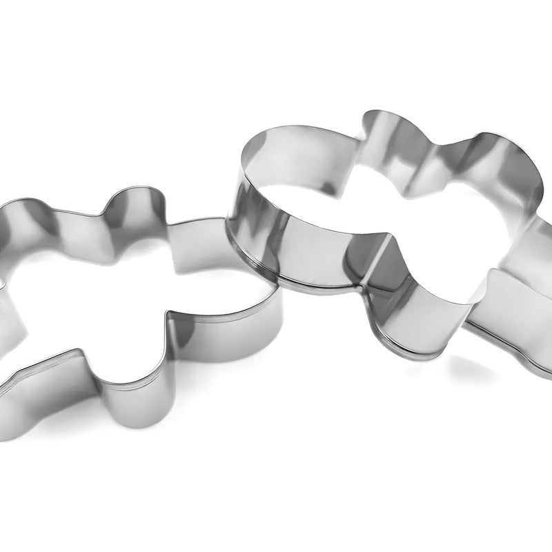 Set 4 Cortador Galletas Navidad Molde Galleta De Jengibre Plateado / Cortador Galletas Jengibre 4pcs